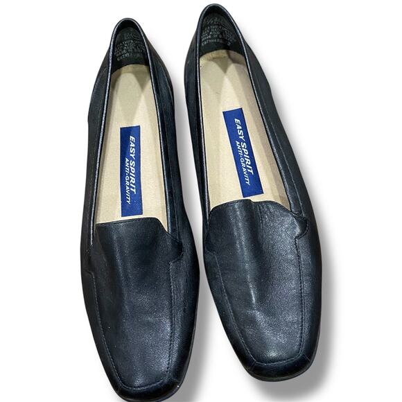Easy Spirit Anti-Gravity Black Leather Loafers Size 7.5 AA Rubber Sole Shoes - Picture 1 of 13